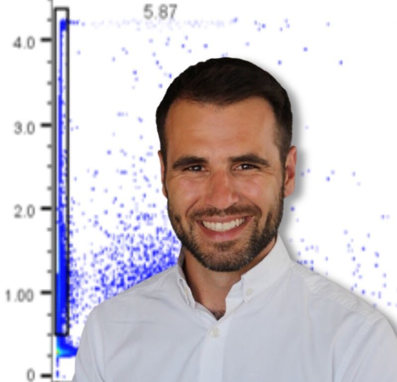 Ben Duckless with data behind him